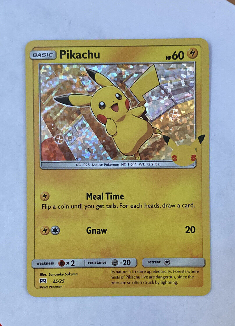 Mavin  McDonalds Pikachu Holo Shiny 25/25 Fresh Pokemon Card 2021 With  Stickers