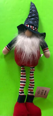 SUPER CUTE STANDING PATRIOTIC GNOME 24  FLOPPY HAT NWT!!