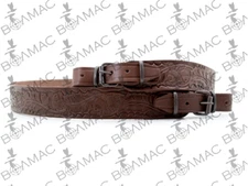 Genuine Leather Rifle Shotgun Ammo Sling Hunting Shoulder Strap. US Seller !