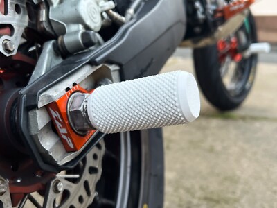 Sturzpads für Motorrad (Supermoto) | Stunt Pegs | Lang | Stunt Version | WEISS