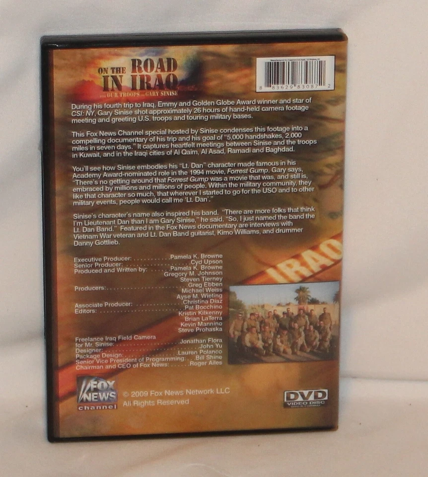 On The Road In Iraq w/Our Troops & Gary Sinise War 2009 Fox News Documentary DVD - Image 3 of 4