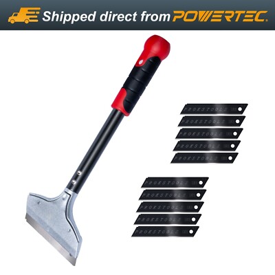12 Inch Heavy Duty Razor Scraper - 4'' Wide Blade & 10 Replacement Blades (71976)