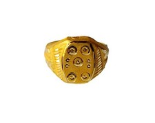 Certified Solid 22K/18K Yellow Fine Gold Carved Design Kids Ring Size-1