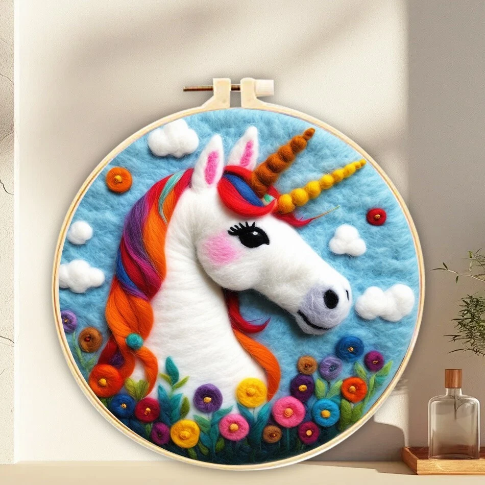 DIY Wool Needle Felted -- Unicorn Dragon Camel Patterns Gifts For Adult Beginner - Image 4 of 4
