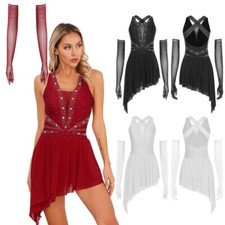 Women Dancewear Contemporary Set Full-finger Outfit Dance Ballroom Gymnastic