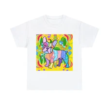 Frenchie French Bulldog T Shirt Art Tee Unisex Adult Colorful Abstact Fun Pet