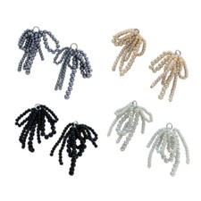 Beautiful Bowknot Charm with Imitation Pearl Beaded Shoe Buckle Ornament for Key
