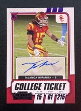 2021 Contenders Draft Purple Foil #242 Talanoa Hufanga USC 49ers Rookie Auto