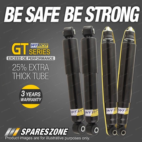 4x Front + Rear STD or Raised Webco Shock Absorbers for Ford Ranger PJ ...