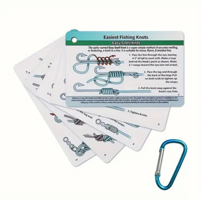 Angelknoten binden Angler Zubehör Karten Angelschnur Knoten Werkzeug Carabiner