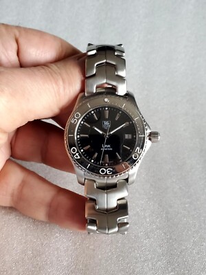 TAG HEUER LINK QUARTZ BLACK DIAL DATE ST. STEEL MEN'S WATCH WJ1110