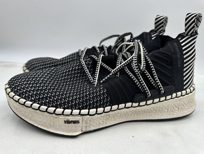 BRANDBLACK Shoes Mens Sz 9 Oreo DELTA Vibram BLACK WHITE SNEAKERS