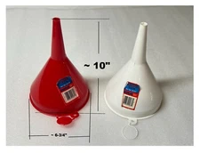 2pc Large 10in Plastic Oil Funnel with Strainer Car Truck Boat Engine Gasoline
