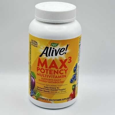 Nature's Way Alive! Max3 Potency Multivitamin - 180 Tablets - Note Exp - New