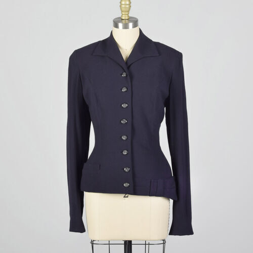 Talbots Women Blazer Coat Single Breasted Long Sleeve Pockets Navy