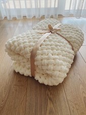 Chunky blanket, crochet handmade blanket