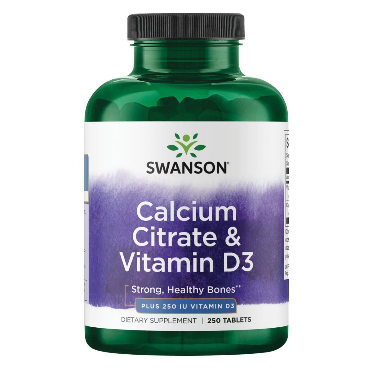 iHerb UK - Swanson Vitamins , Calcium Citrate & Vitamin D3, 250 Tablets - Image 5