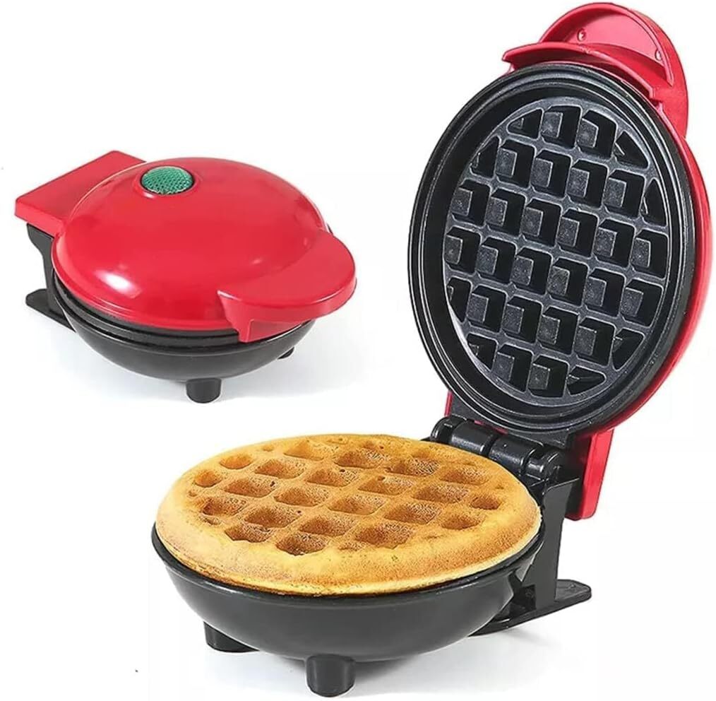 SNAILAR Piastra per Waffle, Mini Macchina per Waffle, 550W Waffle Maker con Rive