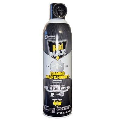 Raid Max Wasp & Hornet Killer Foam 16.5 oz Fast acting Ready to Use Spray 21 ft.