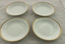 Winterling Marktleuthem Bavaria White Gold Laurel Leaves Soup Bowls Set of 4