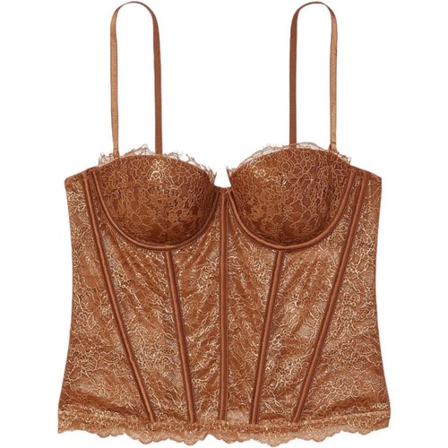 VICTORIA'S SECRET Brown Very Sexy Floral Lace Corset Top w/ Tags