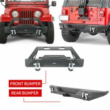 Steel Front Rear Bumper Wwinch Plate D-ring For 1976-1986 Jeep Wrangler Cj