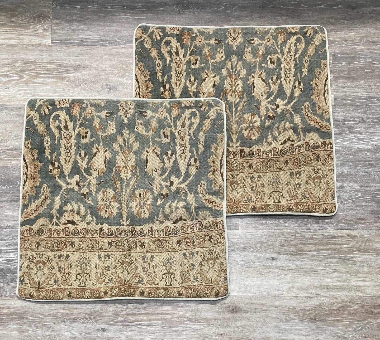 Pottery Barn Palna Pillow Cover Cotton Linen Velvet Zip Closure Square