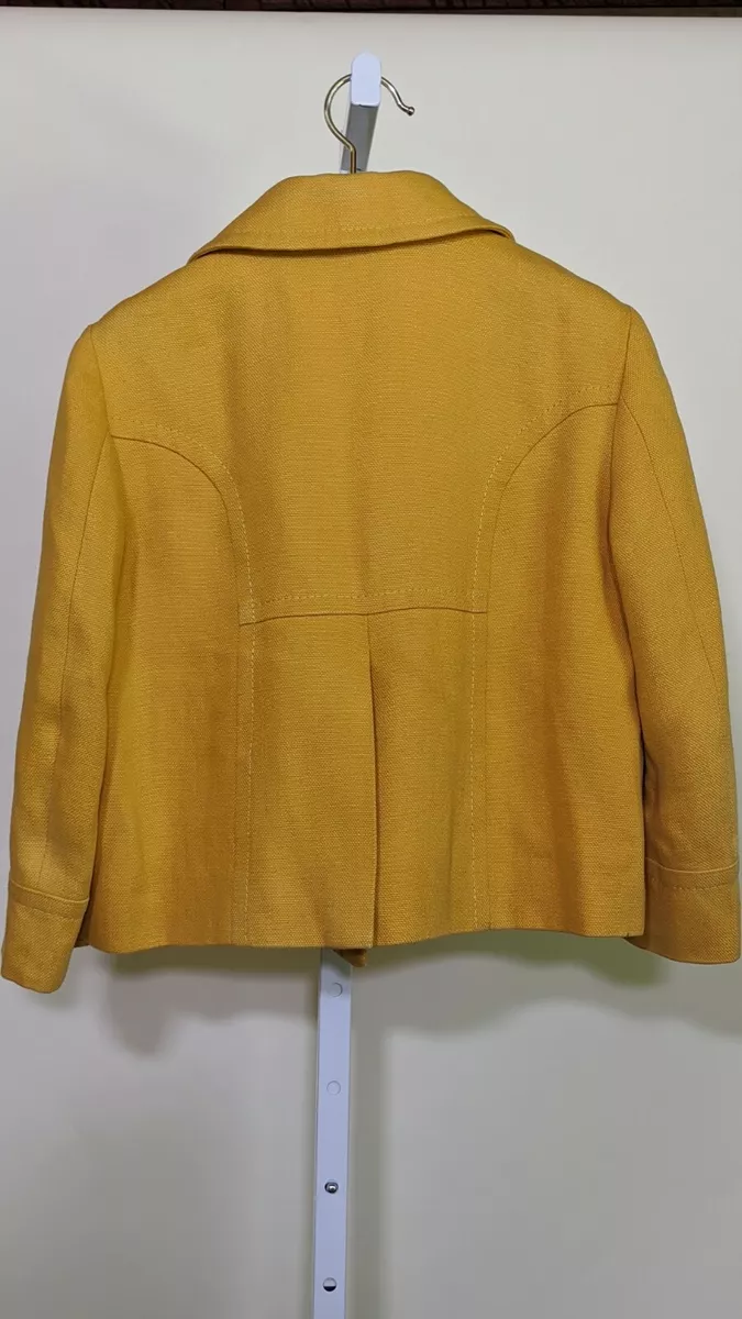 Chloe Vintage 90s Heavy Linen Yellow Gold Button Blazer Jacket T40 France