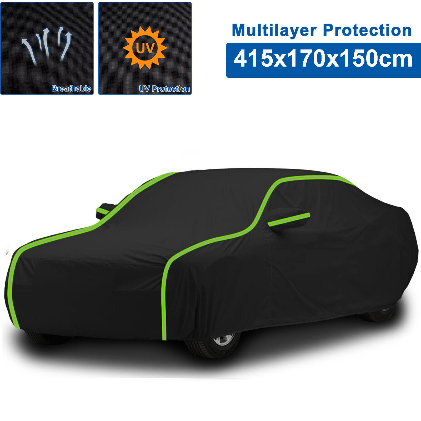 6Layer Waterproof Car Cover Heavy Duty Cotton Lined UV Protection