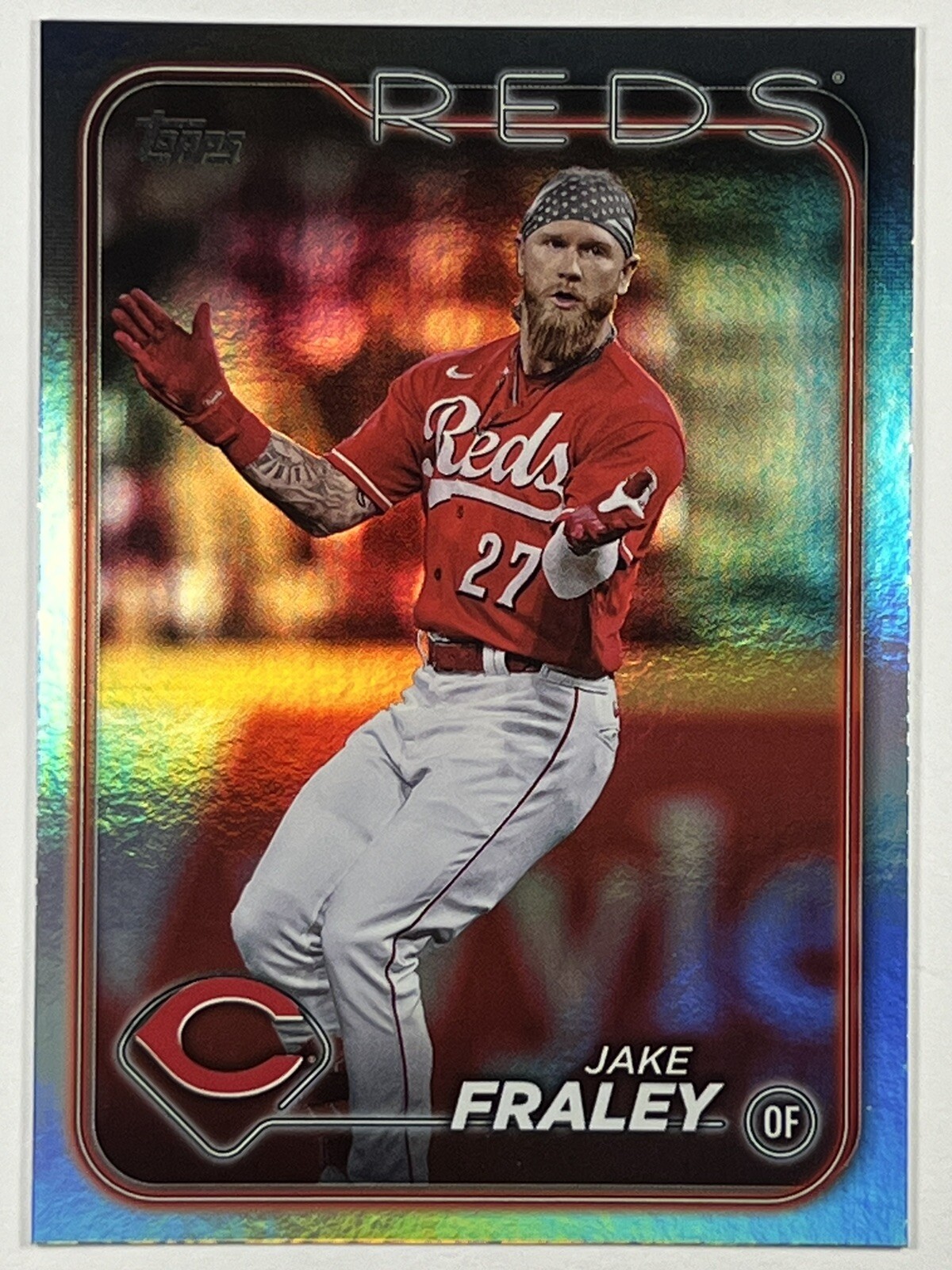 Jake Fraley #261 2024 Topps - Rainbow Foil Cincinnati Reds