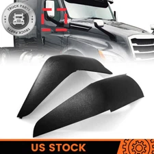 Pair  LH & RH Side Door Mirror Arm Cover Black For Freightliner Cascadia 2018+