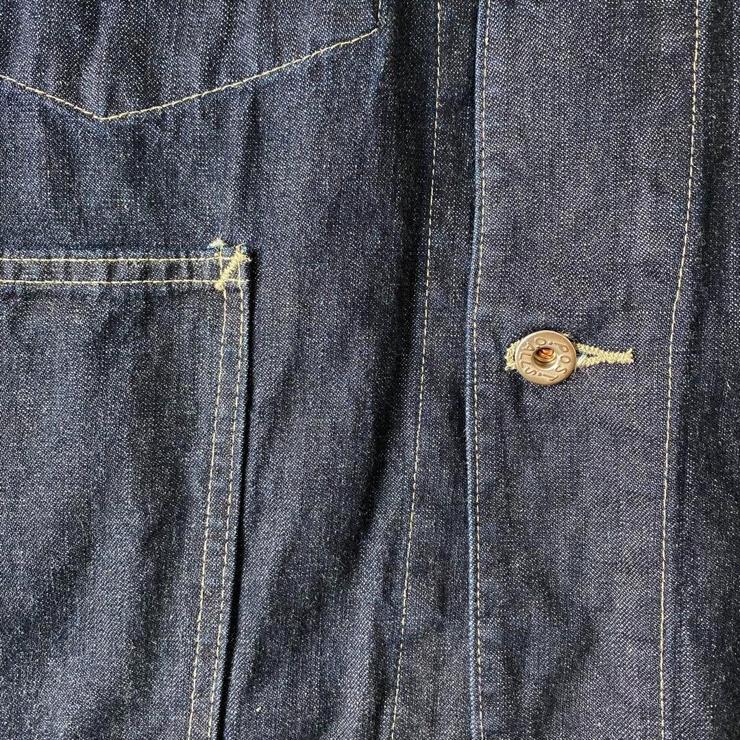 POST O'ALLS Coverall Denim Jacket Indigo Blue Size S Vintage POST O'ALLS Coverall Denim Jacket Indigo Blue Size S Vintage