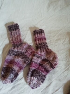 Wollsocken 20/21 gestrickt, Rico Design Superba Bamboo, Lila