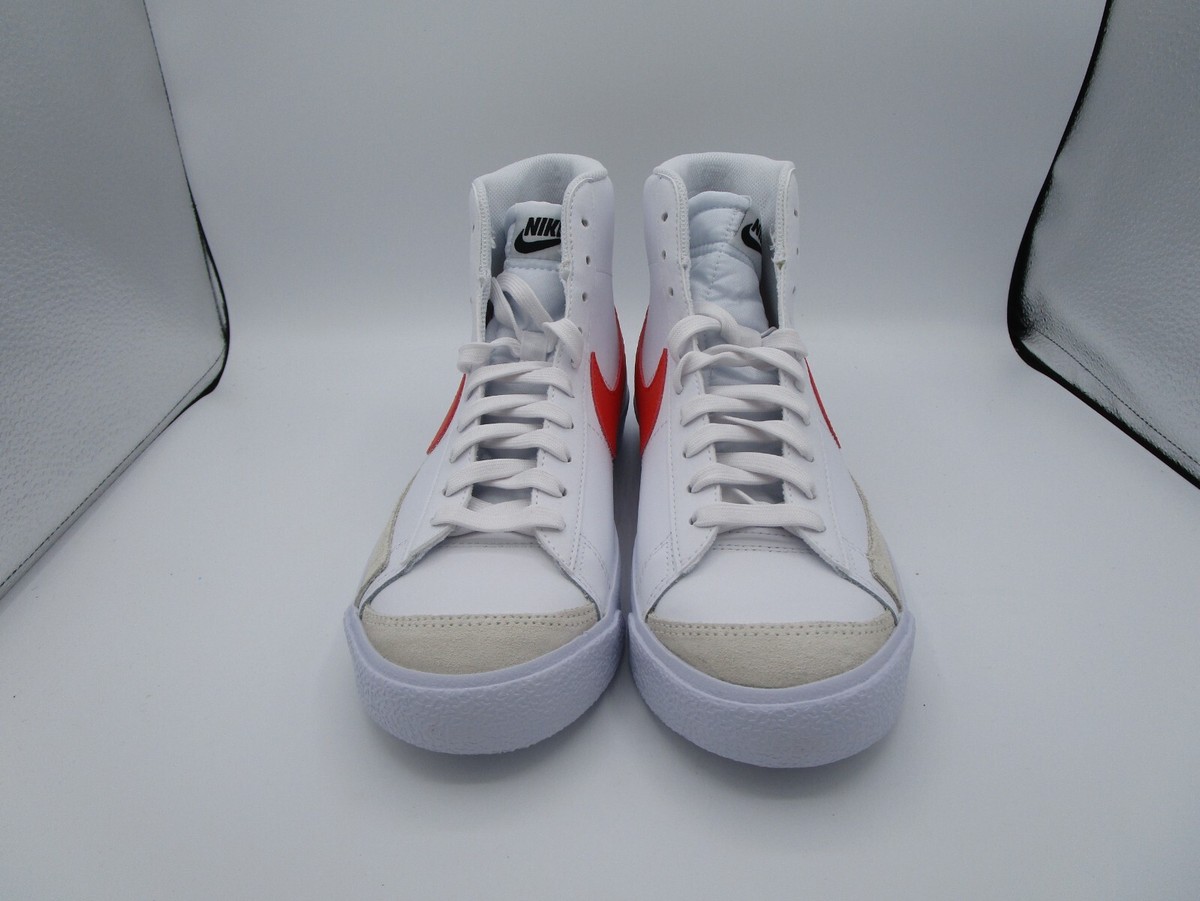 Nike Blazer Mid '77 Unisex Kids GS 7Y White/Orange Shoes Sneakers