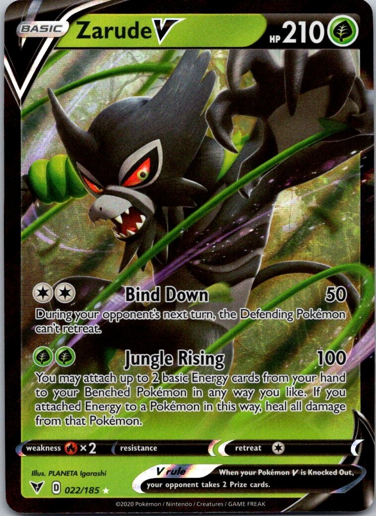 Pokemon Zarude V 022/185 Ultra Rare Sword & Shield: Vivid Voltage Free Shipping!