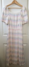 Loft Outlet Multicolor Polka Dot Short Sleeve Dress w/Square Neck Womens Size 6