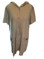 Jordan Taylor Dress Size L Hooded Taupe Beige Above Knee Pockets USA Vintage