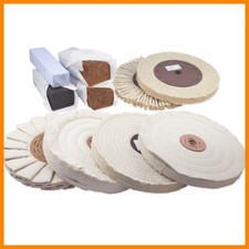 10tlg. Polierset Politurset Alu Weichmetalle Polierscheibe Polierpaste 250x20x20