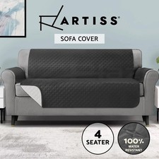 Artiss Sofa Cover Quilted Couch Covers 100% Water Resistant 4 Seater Dark Grey