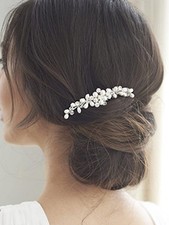 HC043 Pearl Hair Accessories Silver Bridal Comb Wedding Clip Women Decoration