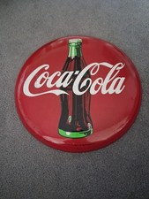1990 Coca-Cola Metal Sign Tray 12" Bubbling Bottle Coke Advertising Retro
