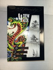 NEW ED HARDY 3 Pack Crew Neck Tees T Shirt Men's Sz L White Soft Stretch Prints
