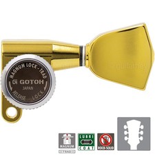 NEW Gotoh SG360-04 MGT Locking Mini M6 Stye Tuners KEYSTONE Buttons 3x3 - GOLD