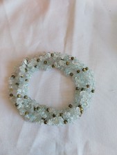 Vintage Klobig Blassblau Topas Stein 86 Cm Länge Halskette