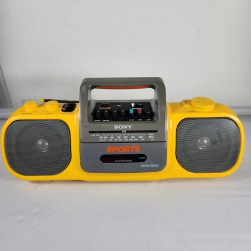 Sony Sports CFS-905 Mega Bass Radio Cassette Boom Box Vintage Yellow - Video