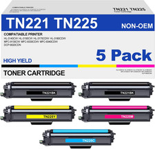 TN221 TN225 Toner Cartridge High Yield Replacement for Brother TN 221 TN 225 Com