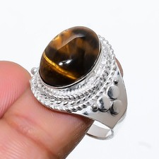 Tiger's Eye Gemstone Handmade 925 Sterling Silver All Size Ring For Gift