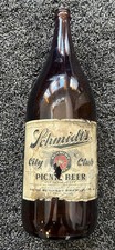 Interesting Heilemans and Schmidts. 64oz. Half Gallon Beer Bottle Paper Picnic