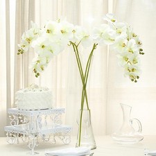 2 IVORY 40" tall Faux Silk Orchid Flowers Sprays Stems Wedding Party Decorations