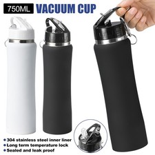 750ml Straw Thermal Bottle Double-layer Stainless Steel Sports Water Bottle